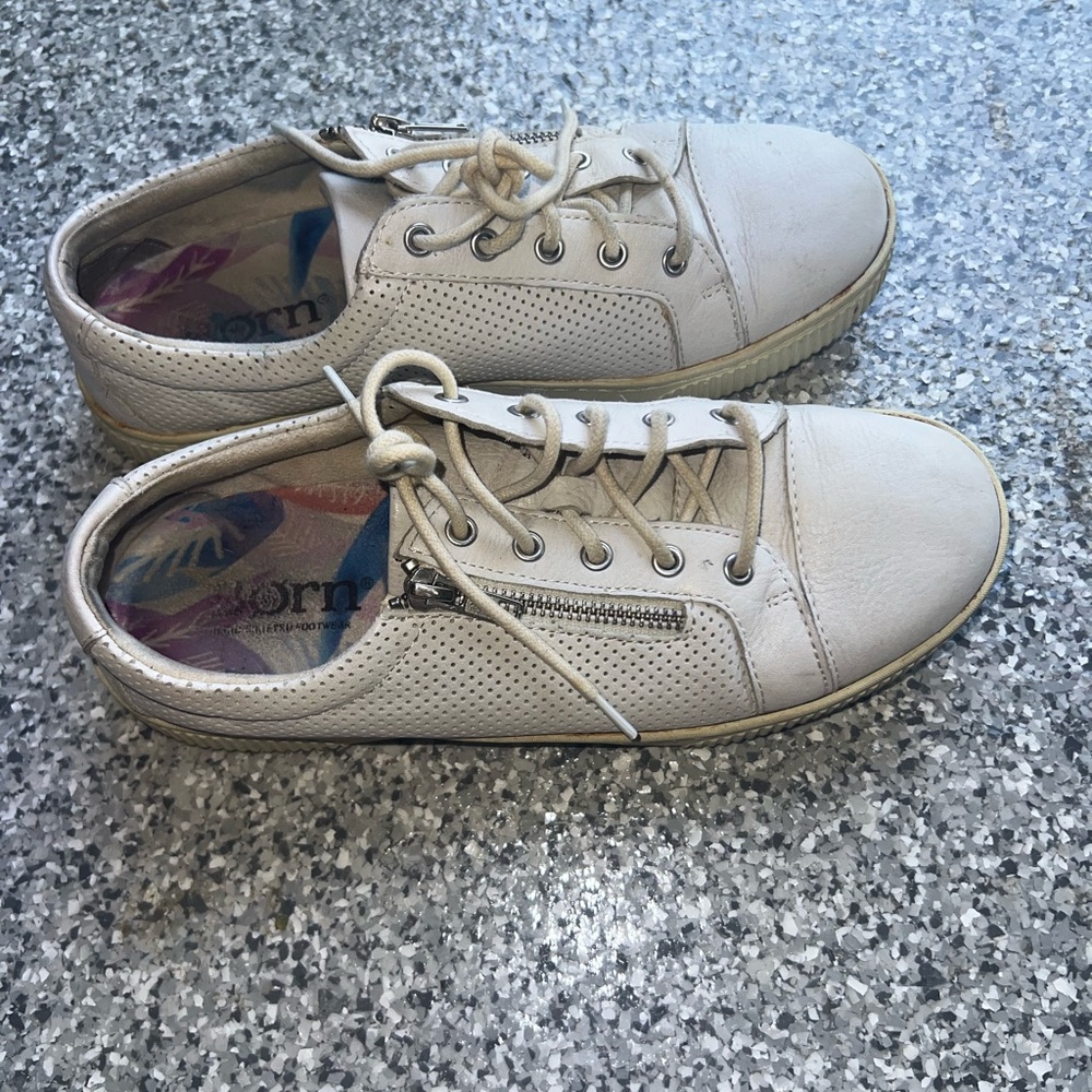 White leather Born sneakers.